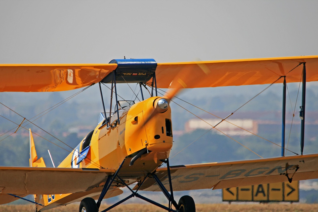 de havilland tiger moth, aviation, aircraft, trainer, biplane, propeller spinning, airfield, airshow, heritage